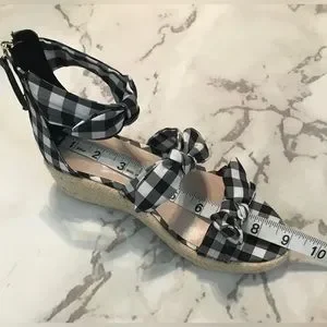 Nine West Shoes Nine West Allegro Gingham Wedge Sandalnwt